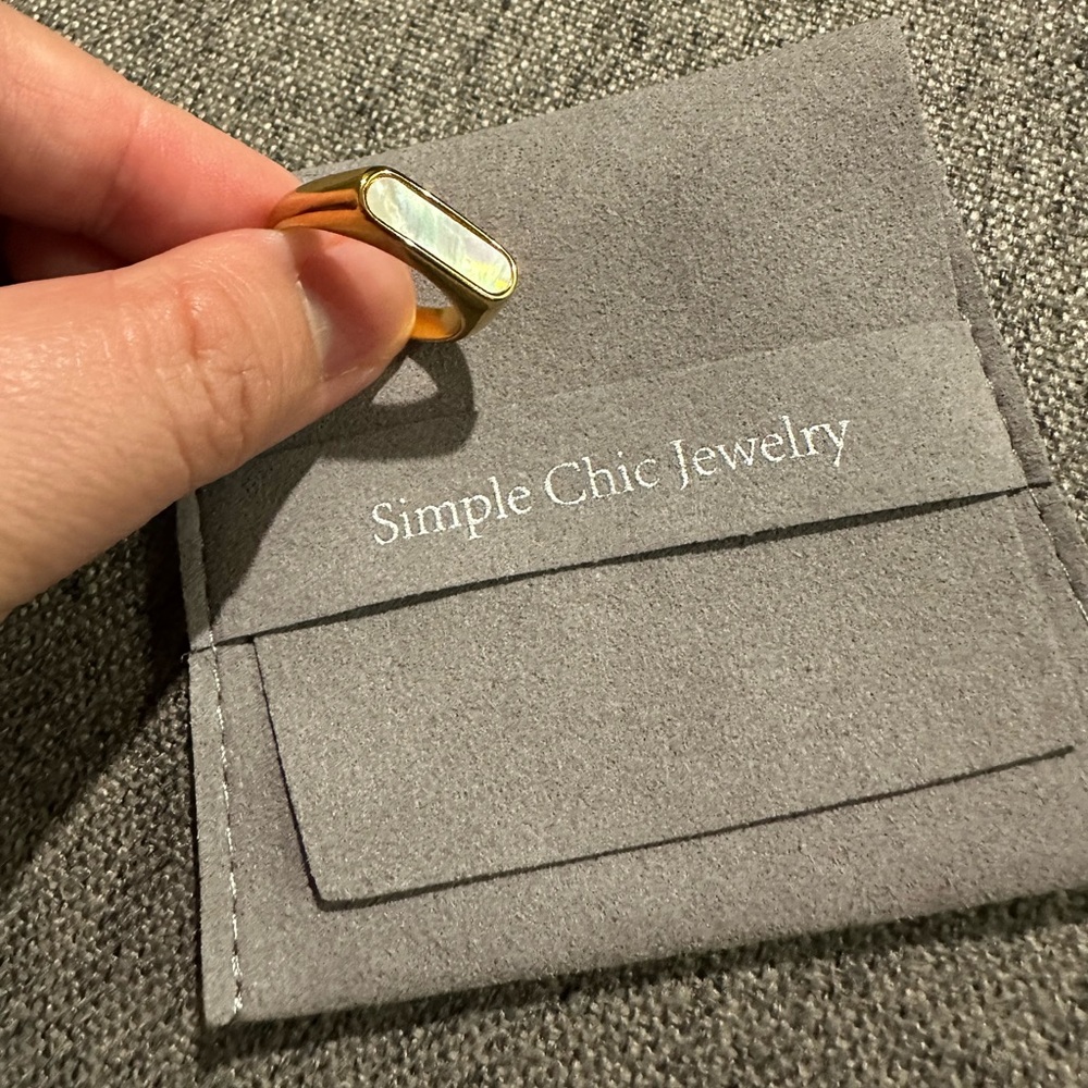 Mother of Pearl Gold Plated Ring